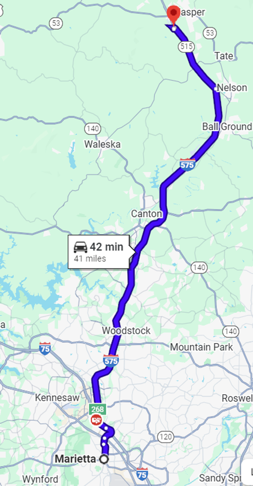 Getting From Marietta, Georgia, to Tutton CDJR of Jasper