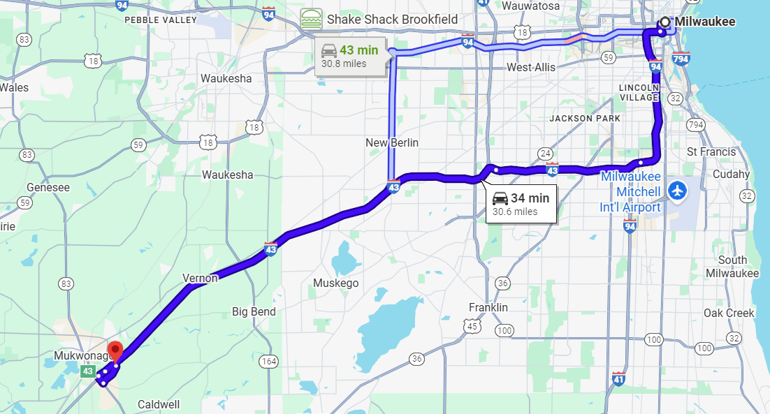 Getting from Milwaukee to Lynch Mukwonago