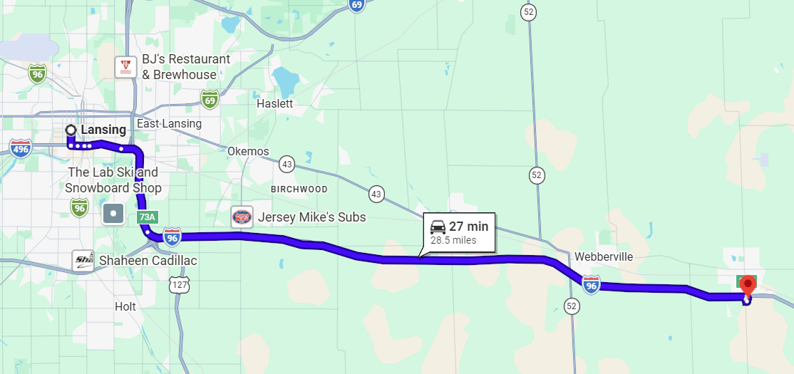 Getting from Lansing, Michigan, to Dick Scott Motor Mall