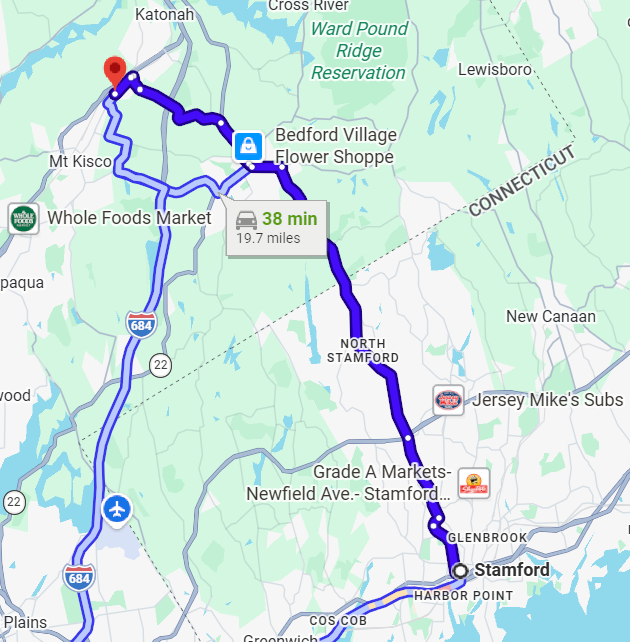 Getting from Stamford, Connecticut, to Bedford Chrysler Dodge Jeep Ram