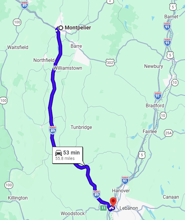 Getting from Montpelier to Key Chevrolet of White River