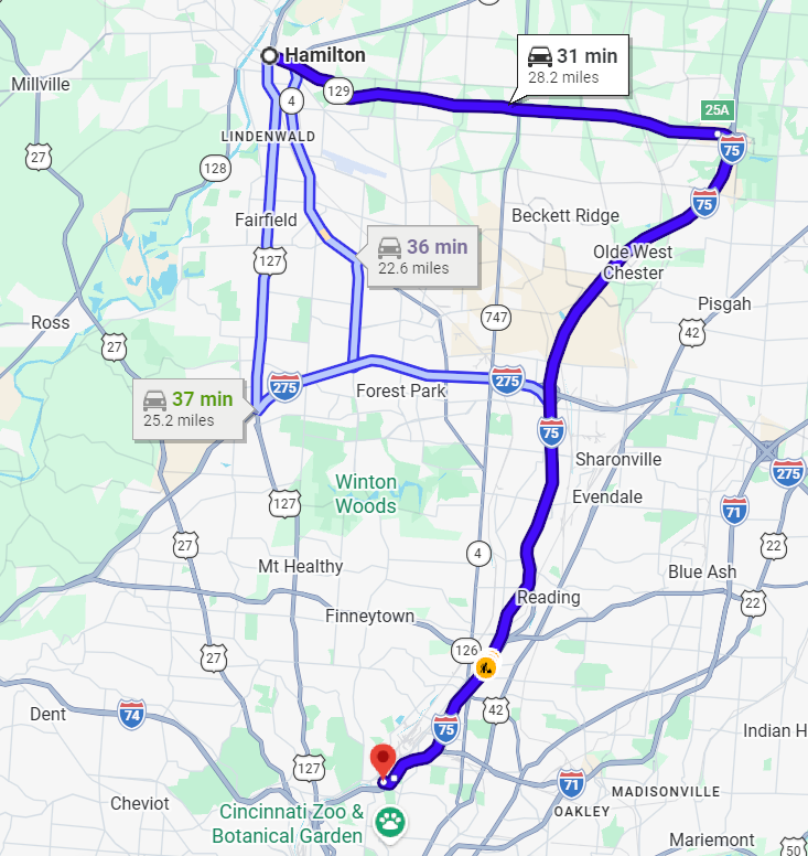 Getting from Hamilton to Queen City Ford