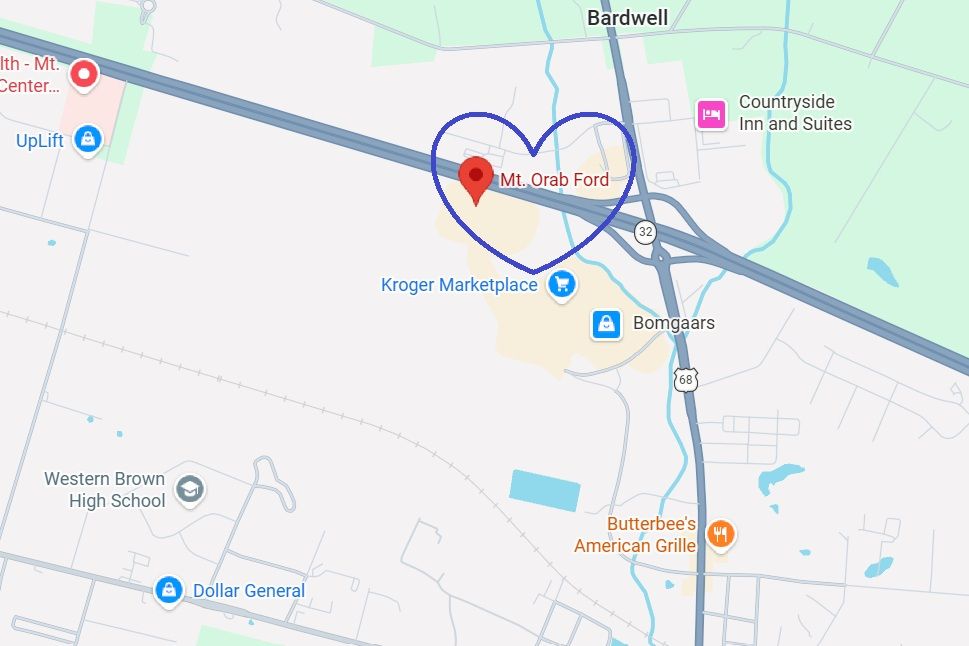 Convenient Location of Mt Orab Ford