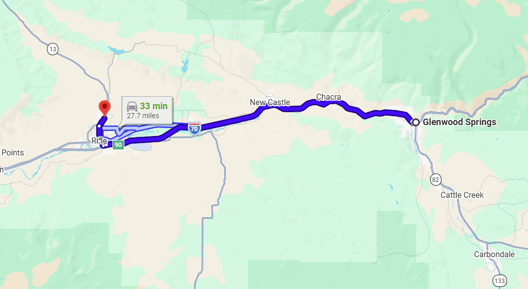 Getting from Glenwood Springs to Columbine Ford