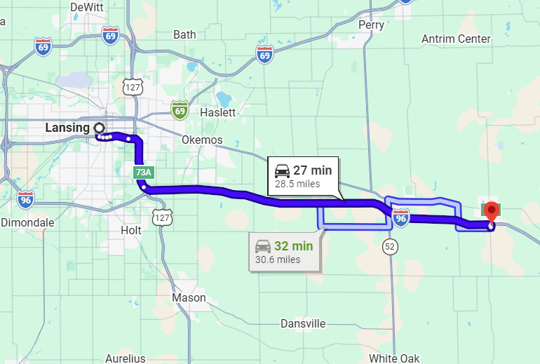 Directions from Lansing, MI to Dick Scott Motor Mall