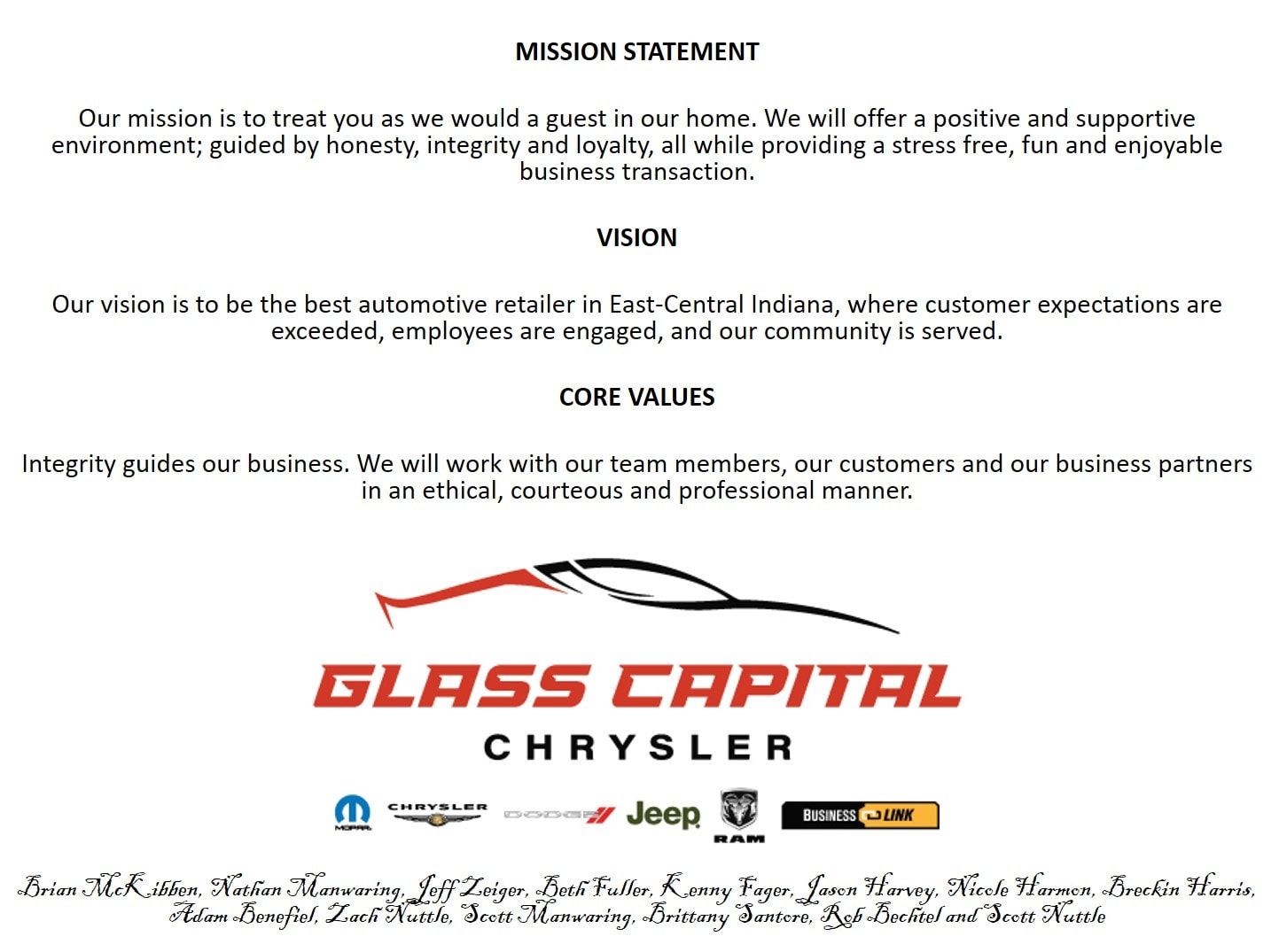 Glass Capital Chrysler Dodge Jeep Ram Supports the Dunkirk IN Community